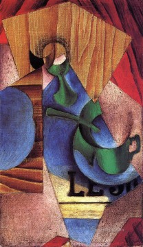 glass cup and newspaper 1913 Juan Gris Oil Paintings